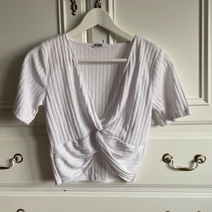 Zara white knot t-shirt